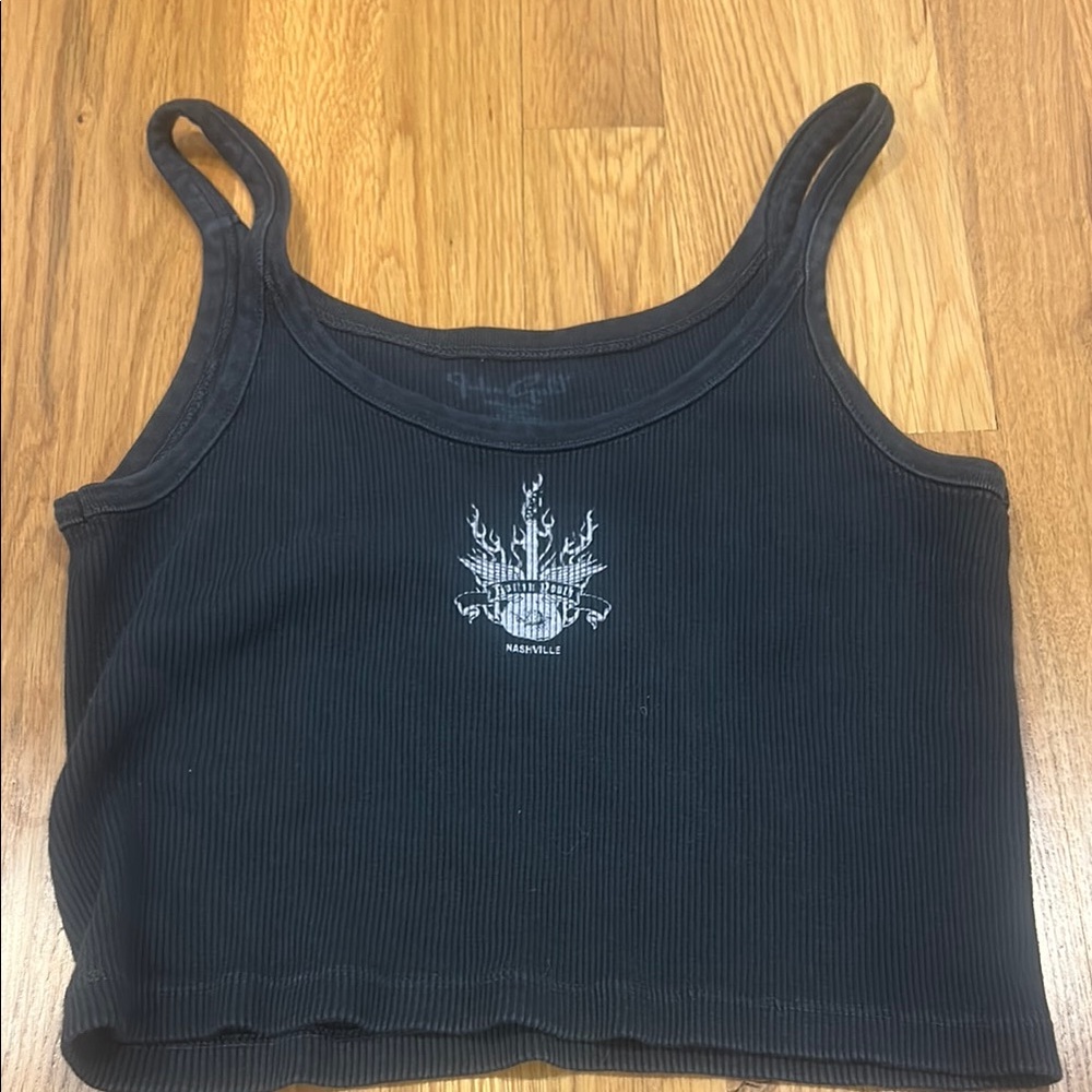 Pacsun Black Embroidered Tank Top
